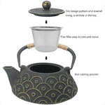 Gusseiserne Teekanne mit Edelstahl-Infuser für losen Tee