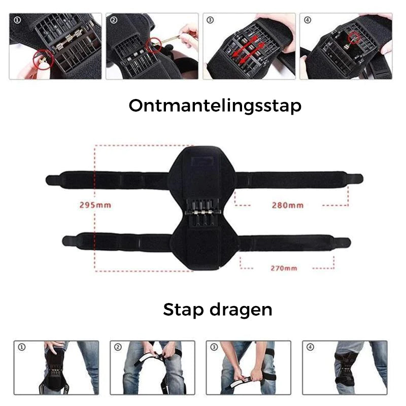 Knieorthese mit Federunterstützung für optimalen Halt