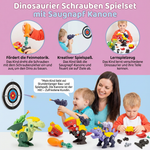 Spielset mit Saugnapfkanone und Dinosaurier-Schrauben