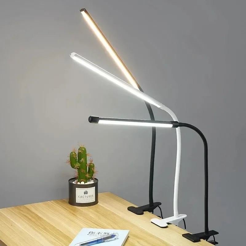 FlexiBright LED-Klemmleuchte | 3 Lichtmodi & 10 Helligkeitsstufen | USB-betrieben | Flexibler Arm | Augenschonend & Dimmbarkeit