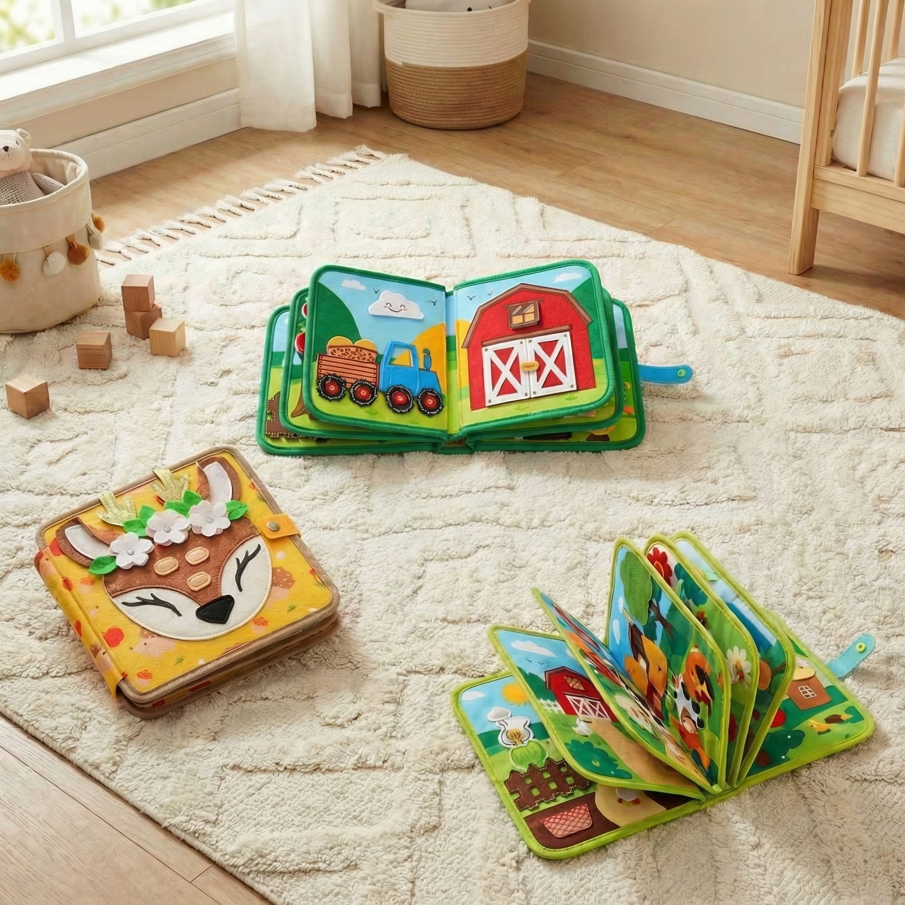 Lernbuch Set aus 3 Teilen für Montessori Spiel und Geschichten