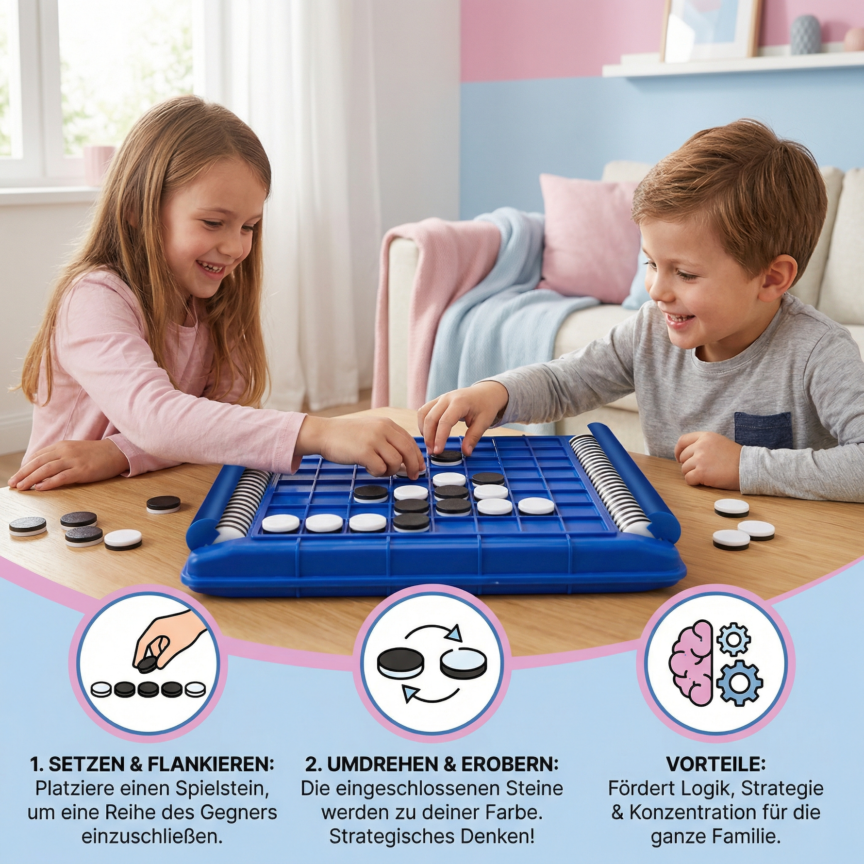 Strategiespiel für Kinder – Umklapp Logik für die ganze Familie