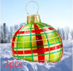 Aufblasbarer Weihnachtsball für den Außenbereich 60 cm – Wetterfeste PVC-Dekoration