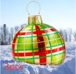 Aufblasbarer Weihnachtsball für den Außenbereich 60 cm – Wetterfeste PVC-Dekoration