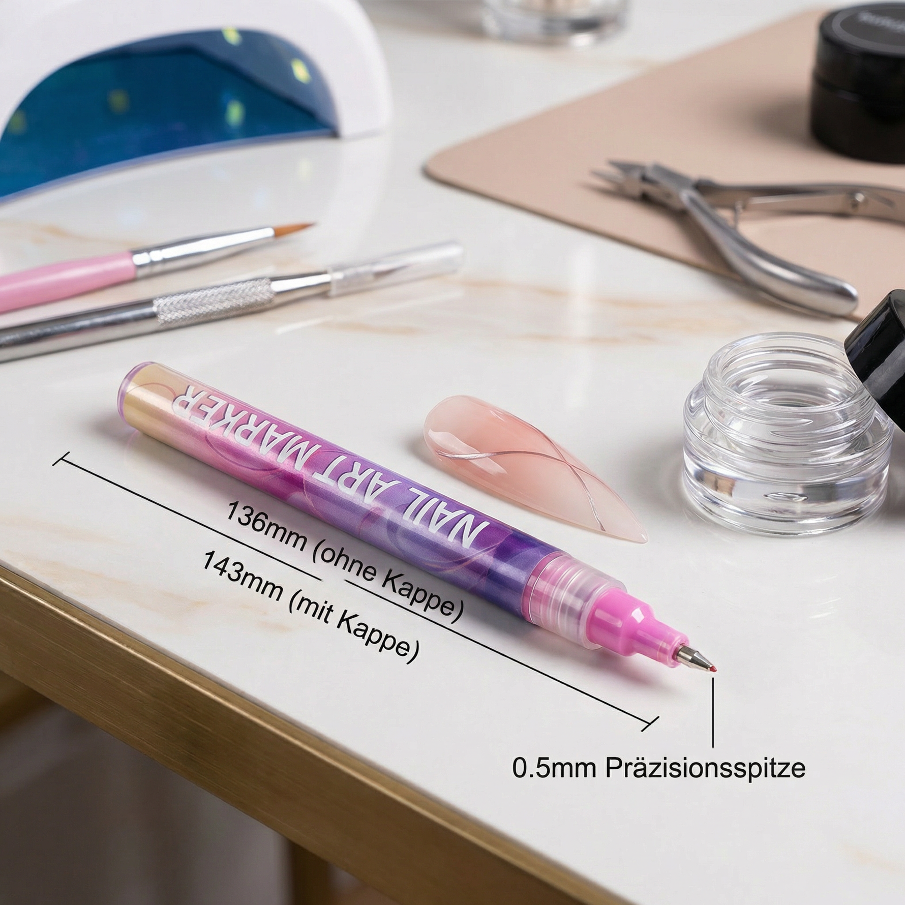 Präzisionsspitzen Nagelkunst Marker Set – Acrylstifte für filigrane Designs
