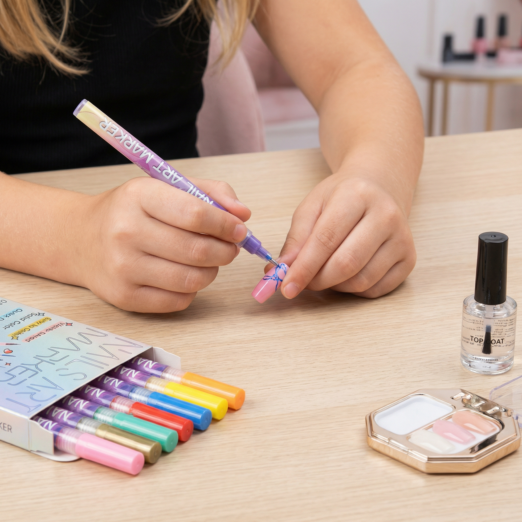 Präzisionsspitzen Nagelkunst Marker Set – Acrylstifte für filigrane Designs
