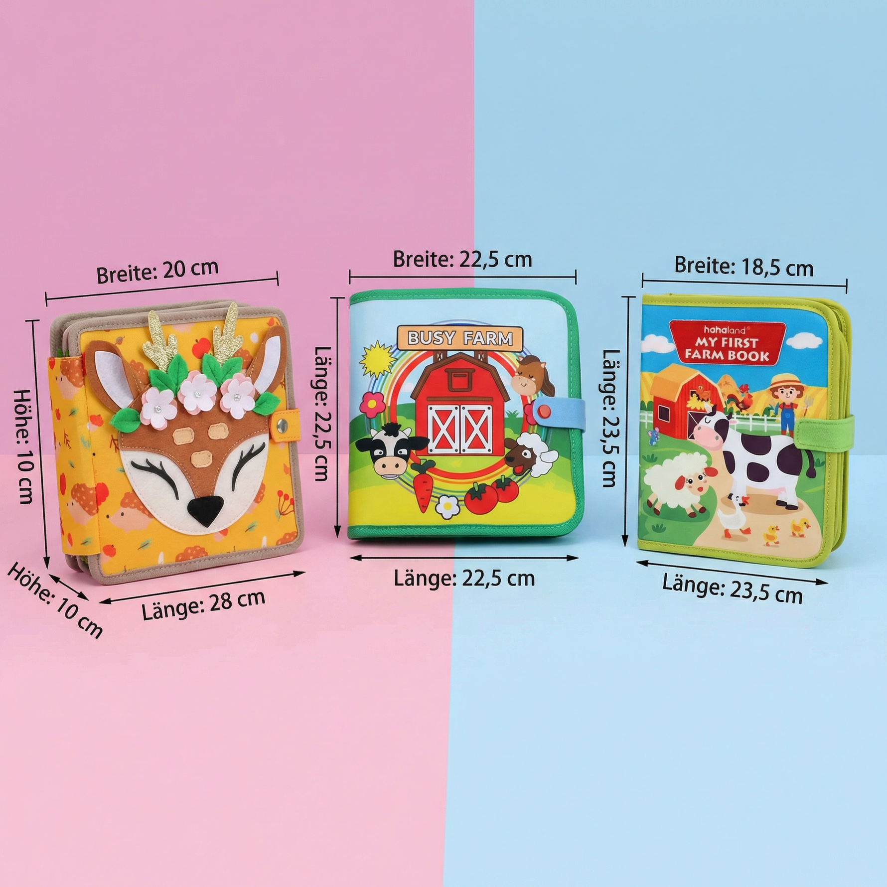 Lernbuch Set aus 3 Teilen für Montessori Spiel und Geschichten