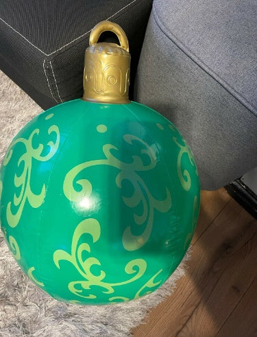 Aufblasbarer Weihnachtsball für den Außenbereich 60 cm – Wetterfeste PVC-Dekoration