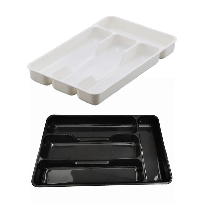 Practical Cutlery and Drawer Organizer | 27x17.6x3.5 cm | Black or White
