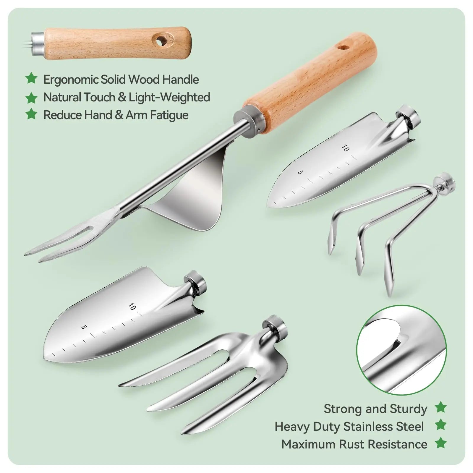 Gardening Pro 9-Piece Tool Set for Perfect Garden Care