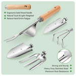 High-Quality 9-Piece Garden Tool Set | Stainless Steel & Wooden Handles