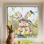 Colorful Window Decoration for Easter | Cheerful Bunnies & Eggs