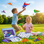 Bausatz für Papierflieger mit Origami-Anleitungen