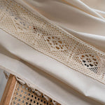 Beige Lichtfilter Gardinen-Set mit Ausschnitten und Splicing