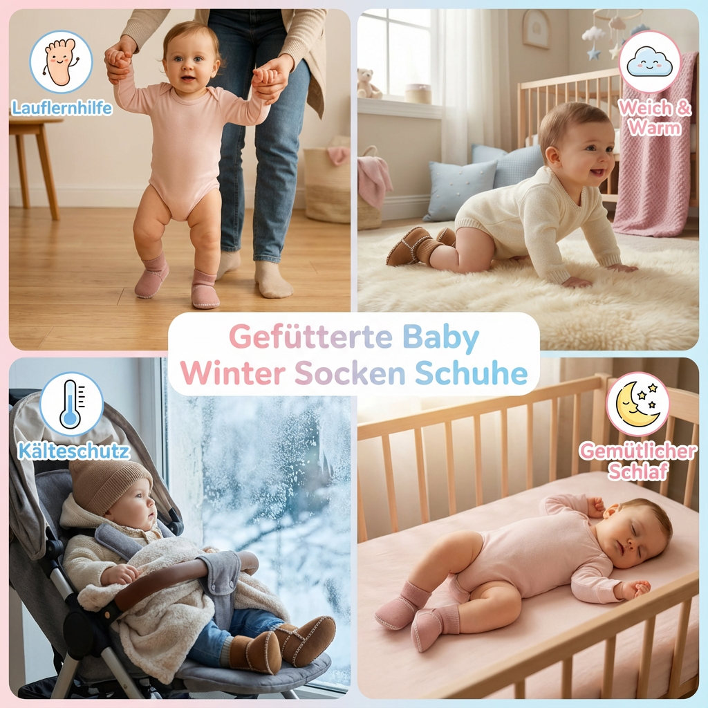 Babyschuhe für den Winter mit Futter in Wildleder-Design