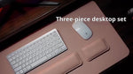 Dreisatz Schreibtisch-Set aus PU-Leder - Mit Handballenauflage und Pad
