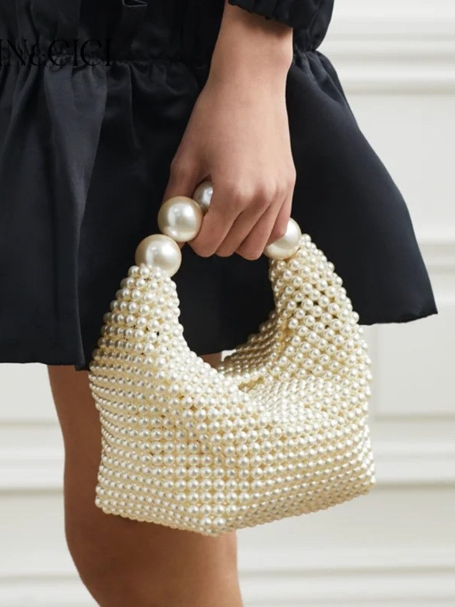 Glamouröse Vintage-Handtasche mit Perlverzierung