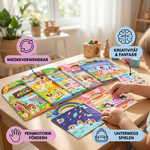 Wiederverwendbare Stickerbücher im Montessori-Stil mit Themenvielfalt