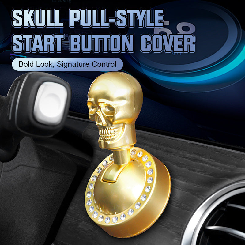 Metallische Startknopf-Abdeckung im Totenkopf-Design mit Strass
