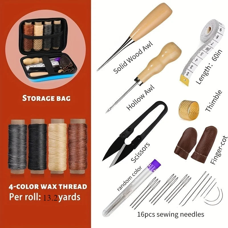 Creative Leather Sewing Kit | Includes large needle and durable thread