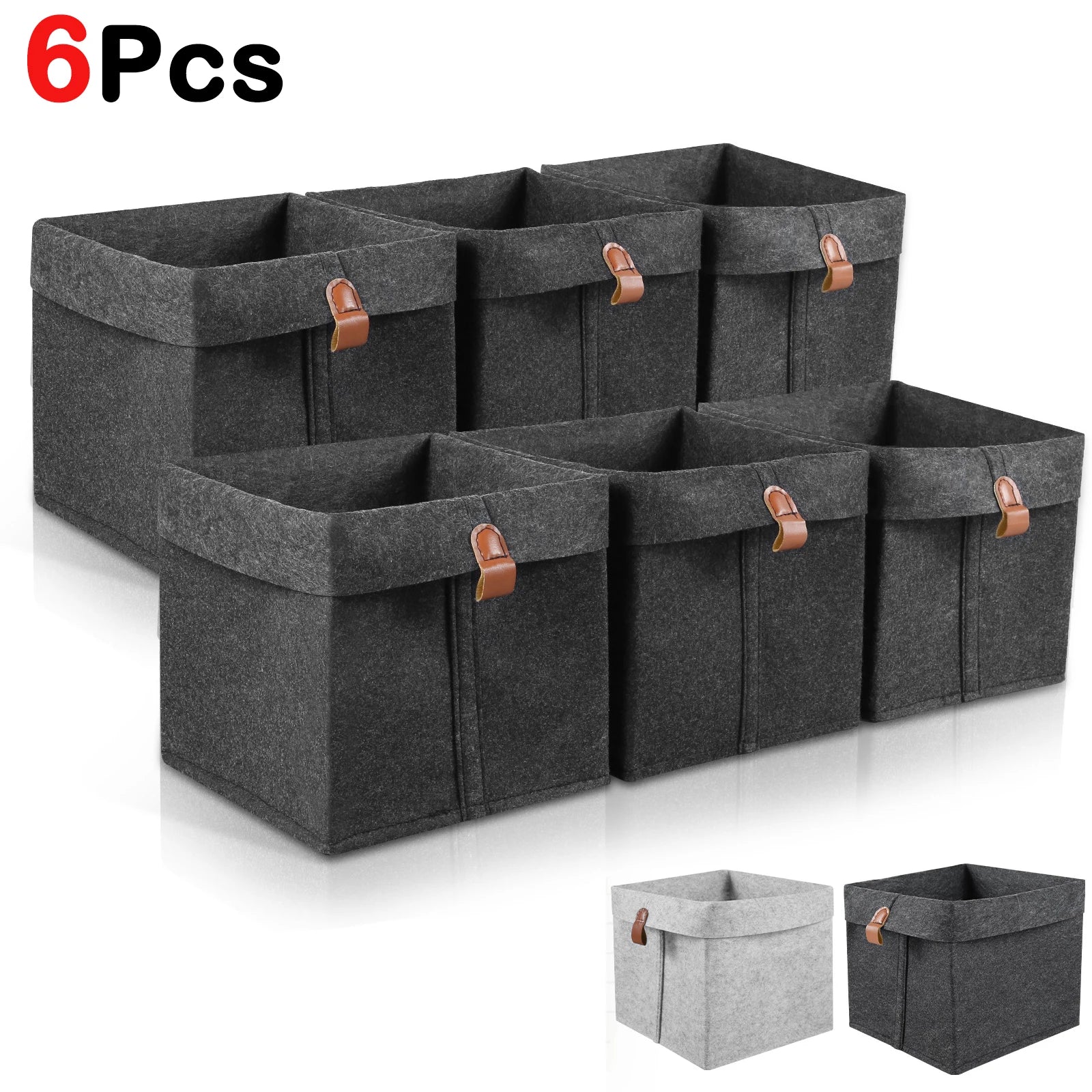 Six-Piece Felt Organizer Set | 12 L Foldable Storage Solutions for Your Home
