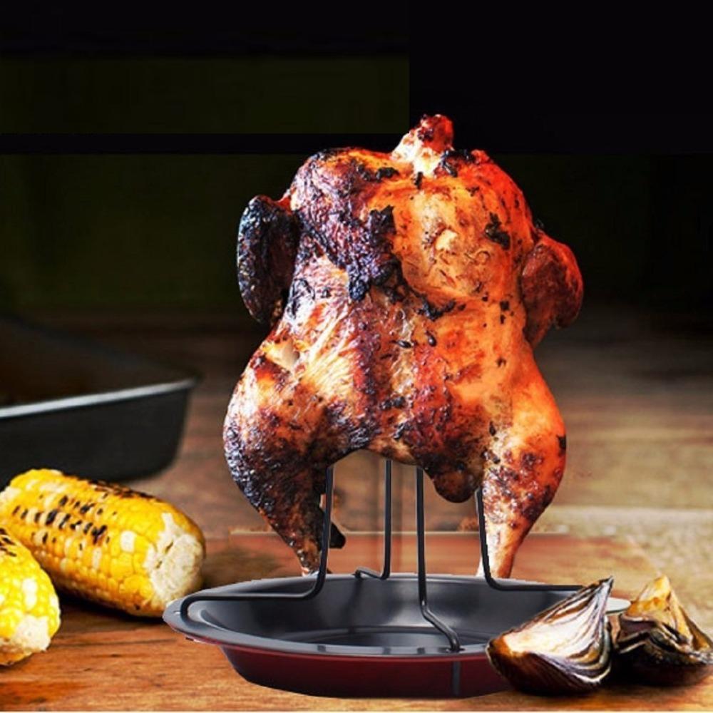 Hähnchen Grillgestell mit Grillpfanne