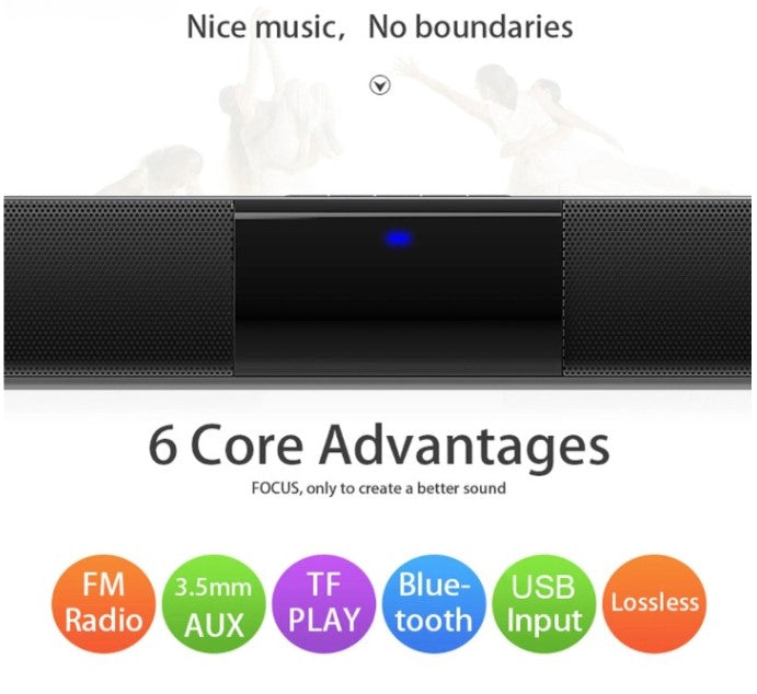 Bluetooth Wireless Soundbar Speaker System with USB and FM Radio