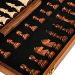 Classic Wooden Chess Set for All Genders with Foldable Walnut Board