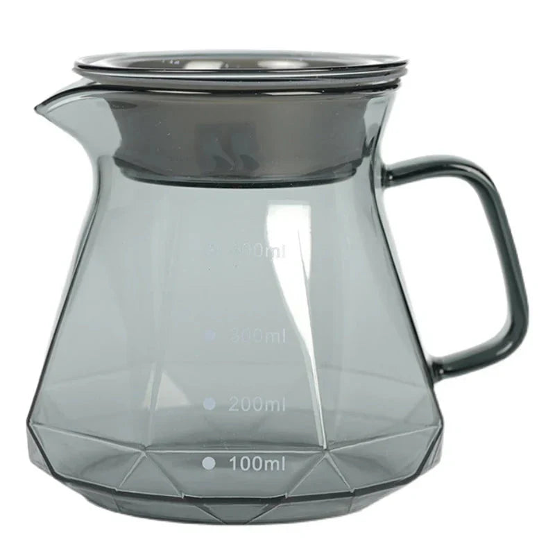Klarer Glaskaffeebereiter für Filterkaffee und Teekanne