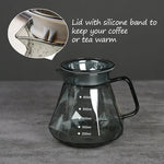 Klarer Glaskaffeebereiter für Filterkaffee und Teekanne