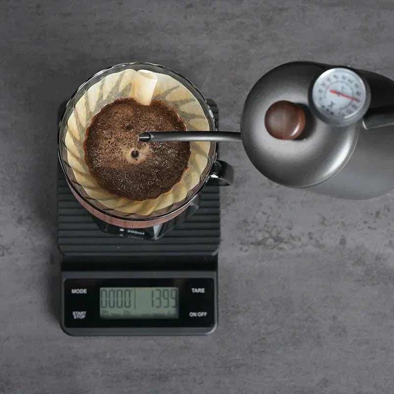 Klarer Glaskaffeebereiter für Filterkaffee und Teekanne