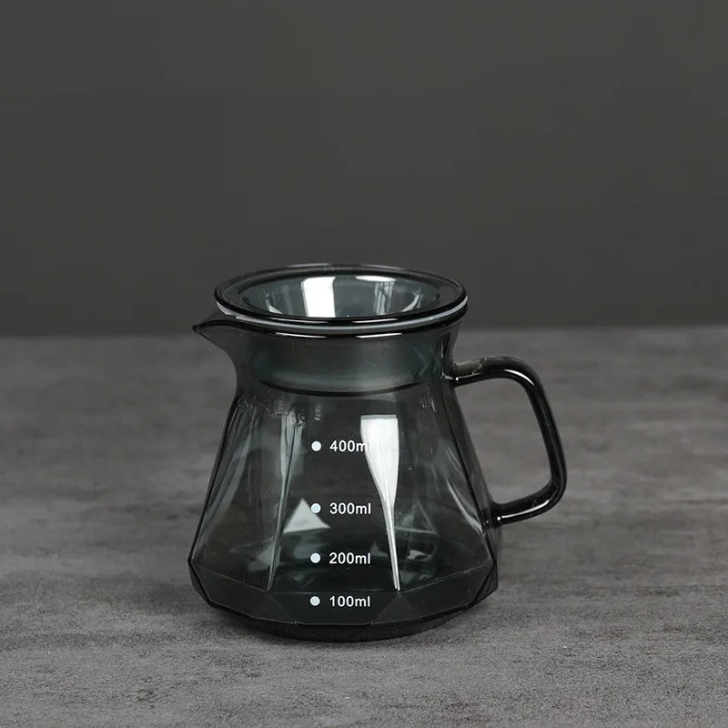 Klarer Glaskaffeebereiter für Filterkaffee und Teekanne