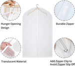 12 Clear Garment Bags for Clothes Protection - Unisex Set