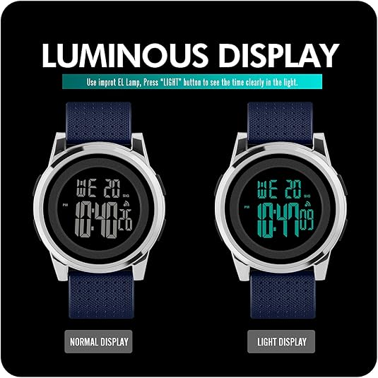 Modern Waterproof Sports Watch for Men - Slim Digital Design