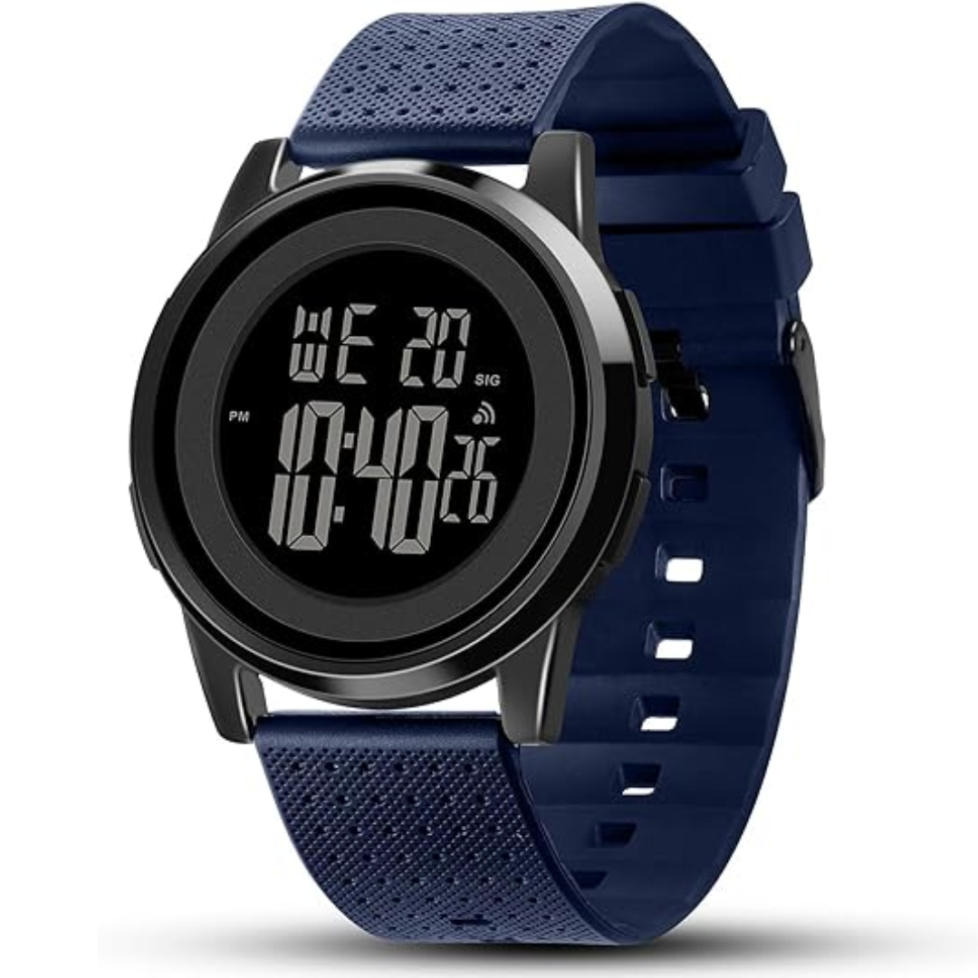 Modern Waterproof Sports Watch for Men - Slim Digital Design