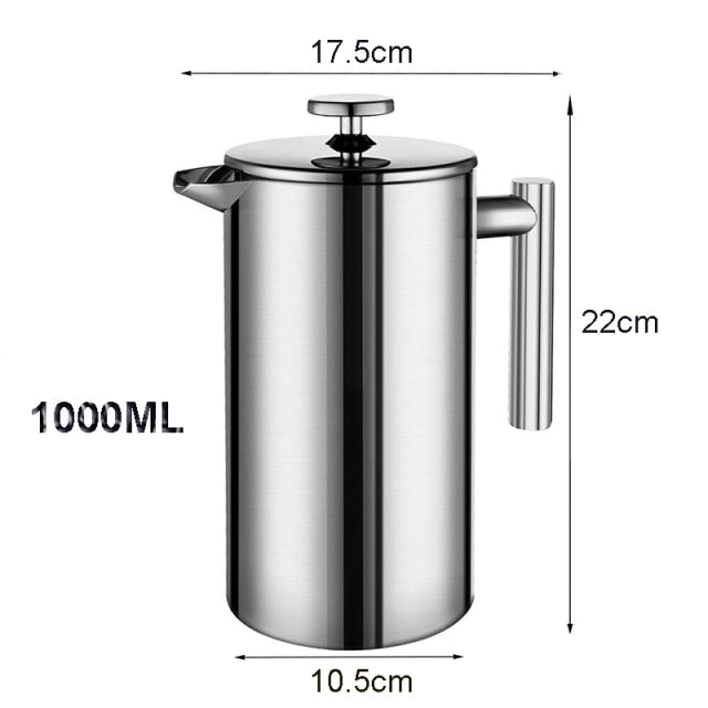 Kaffeebereiter aus Edelstahl – French Press für Espresso Kaffee