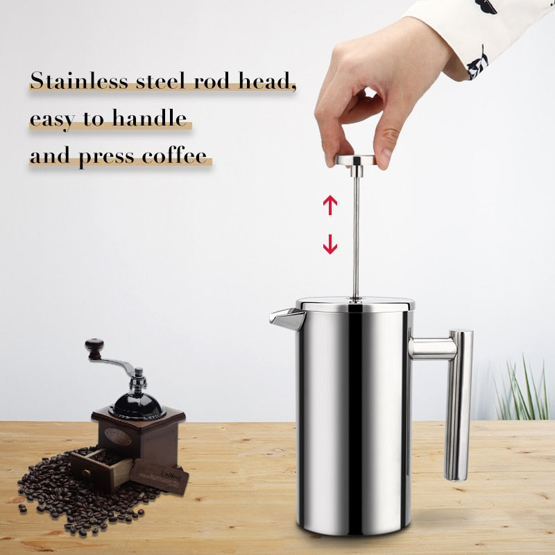 Kaffeebereiter aus Edelstahl – French Press für Espresso Kaffee