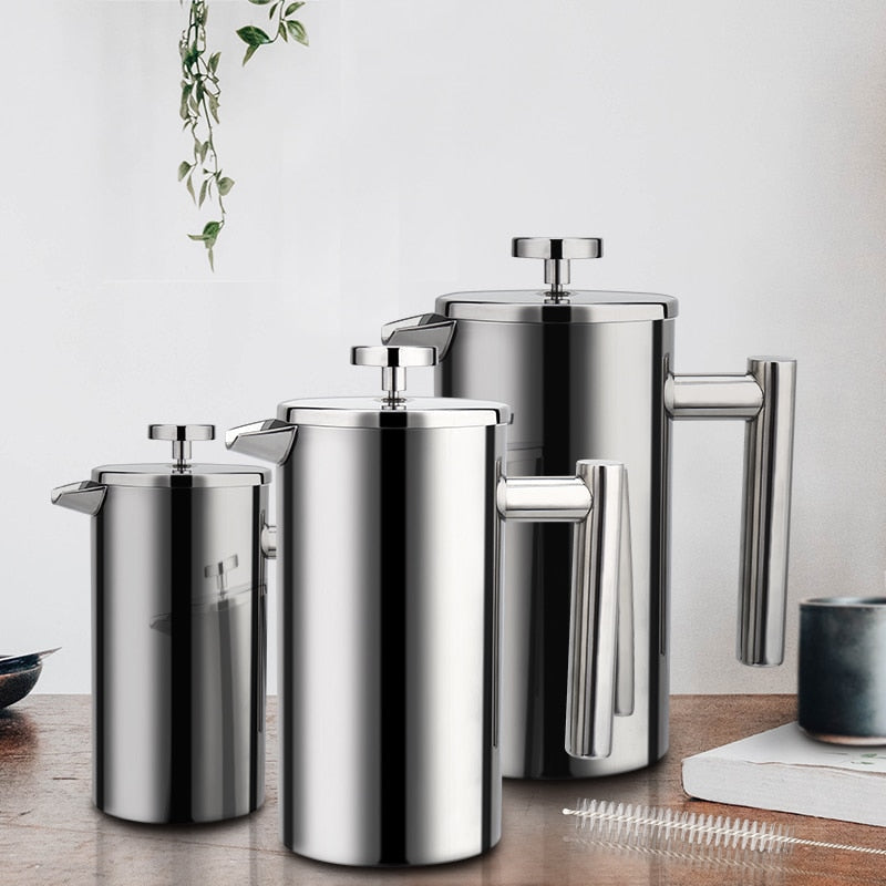 Kaffeebereiter aus Edelstahl – French Press für Espresso Kaffee