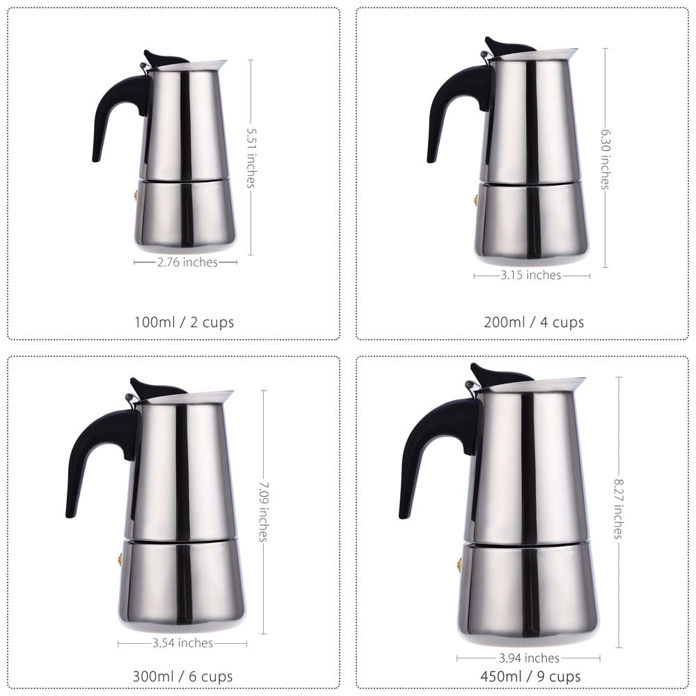 Espresso- und Latte-Perkolator für den Herd – Kaffeekanne Mocha
