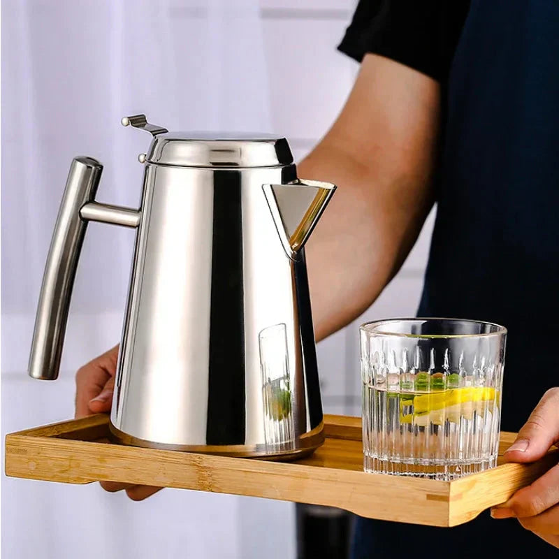 Edelstahl Teekanne mit langem Ausguss – Kaltwasser Tee Set
