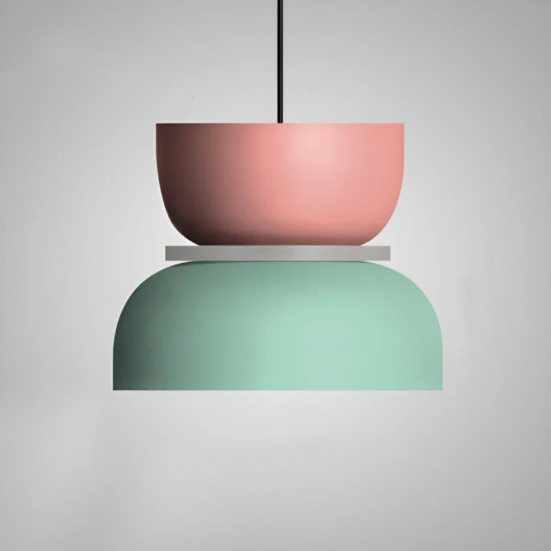 Lebendige Macaron LED Pendelleuchte – Farbenfrohe Eleganz