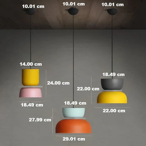 Lebendige Macaron LED Pendelleuchte – Farbenfrohe Eleganz