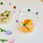 Bunte Krone Dessertschale - Umweltfreundliches Glasdesign