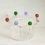 Bunte Krone Dessertschale - Umweltfreundliches Glasdesign