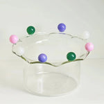 Bunte Krone Dessertschale - Umweltfreundliches Glasdesign