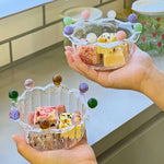 Bunte Krone Dessertschale - Umweltfreundliches Glasdesign