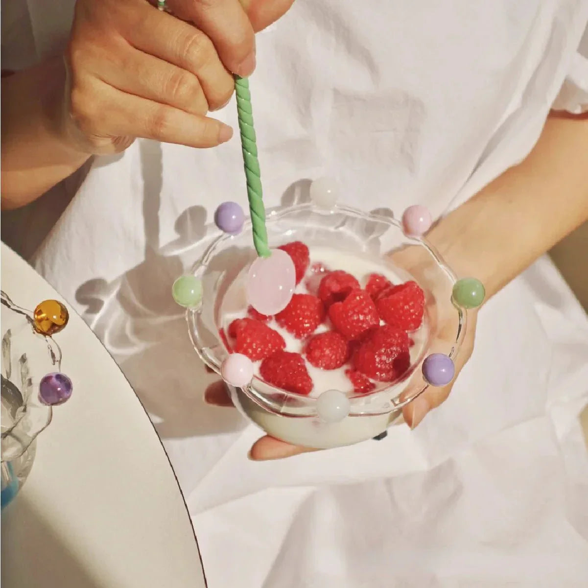 Bunte Krone Dessertschale - Umweltfreundliches Glasdesign
