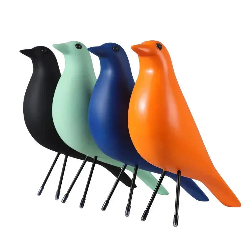 Bunte Vogelhaus Skulptur aus Harz – Dekoratives Ornament