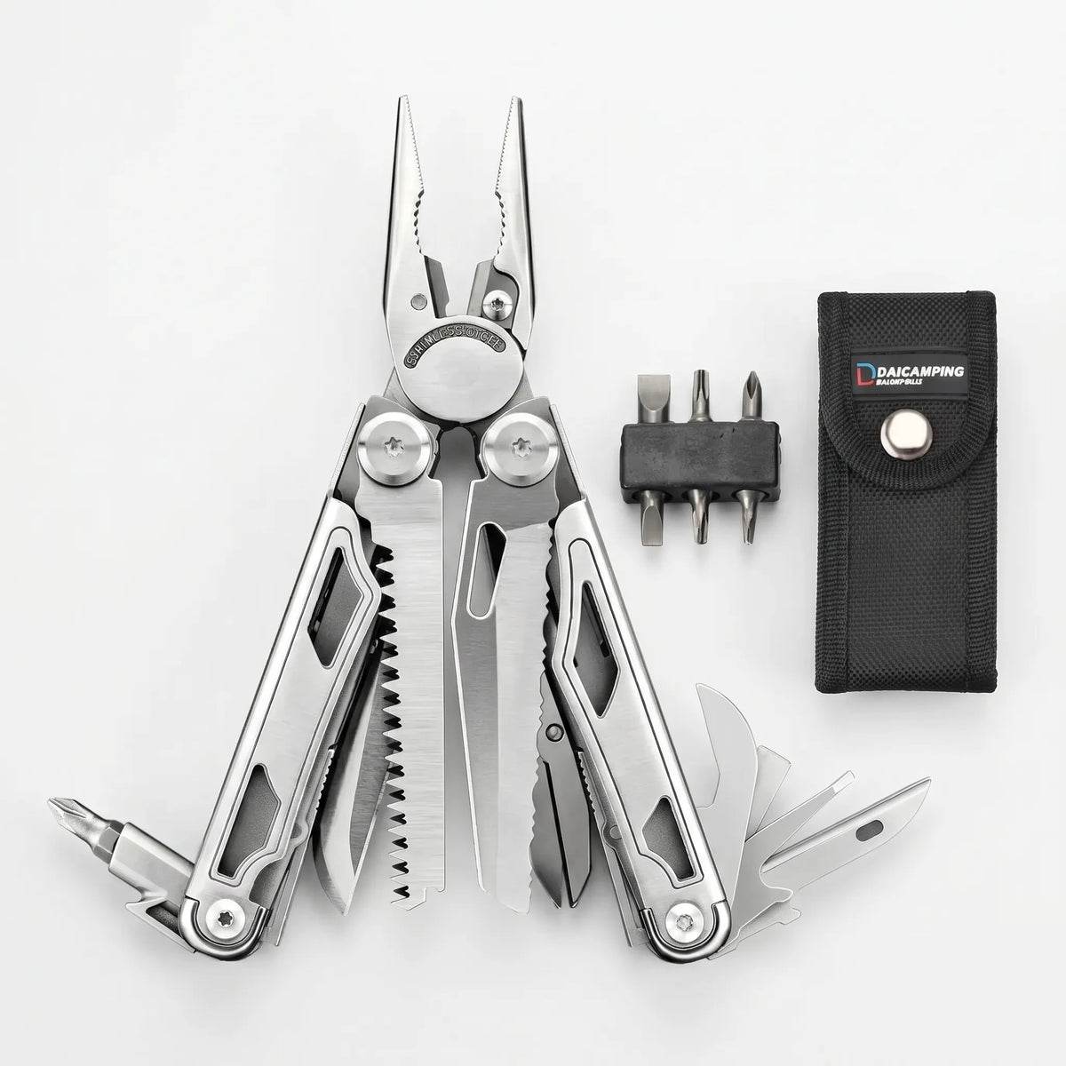 Folding Multi-Tool with Pliers and Screwdriver Attachments, Compact