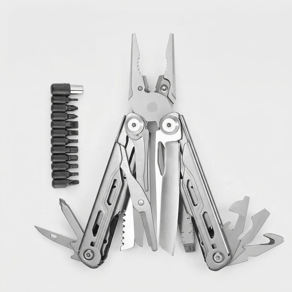 Folding Multi-Tool with Pliers and Screwdriver Attachments, Compact